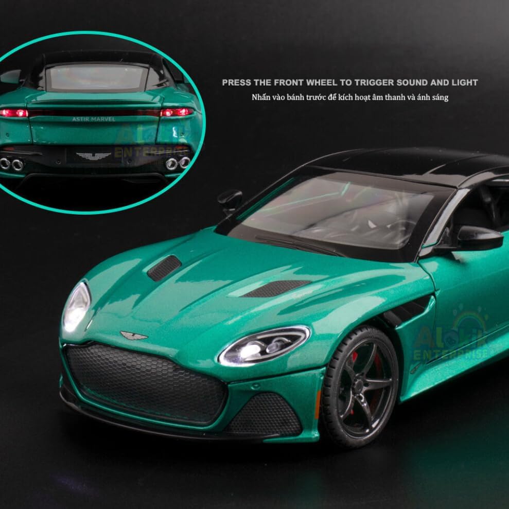 Image of Invite Enterprise Simulation Alloy Inertial Car Model Children's Toy 1:24 Aston Martin Dbs Alloy Diecast Model Sound Light Pull Back Collection Kids Toys Gifts?Color As Per Stock?