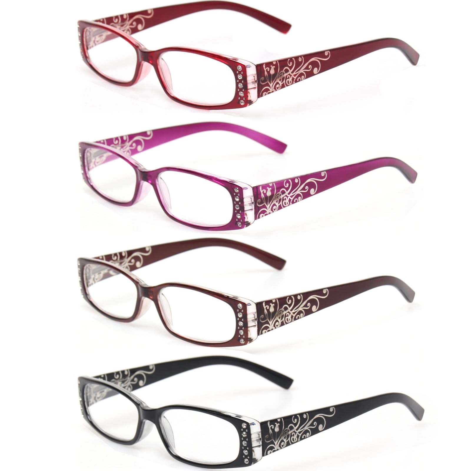Photo 1 of Kerecsen Ladies Reading Glasses - 4 Pairs, Multicolor, Spring Hinge