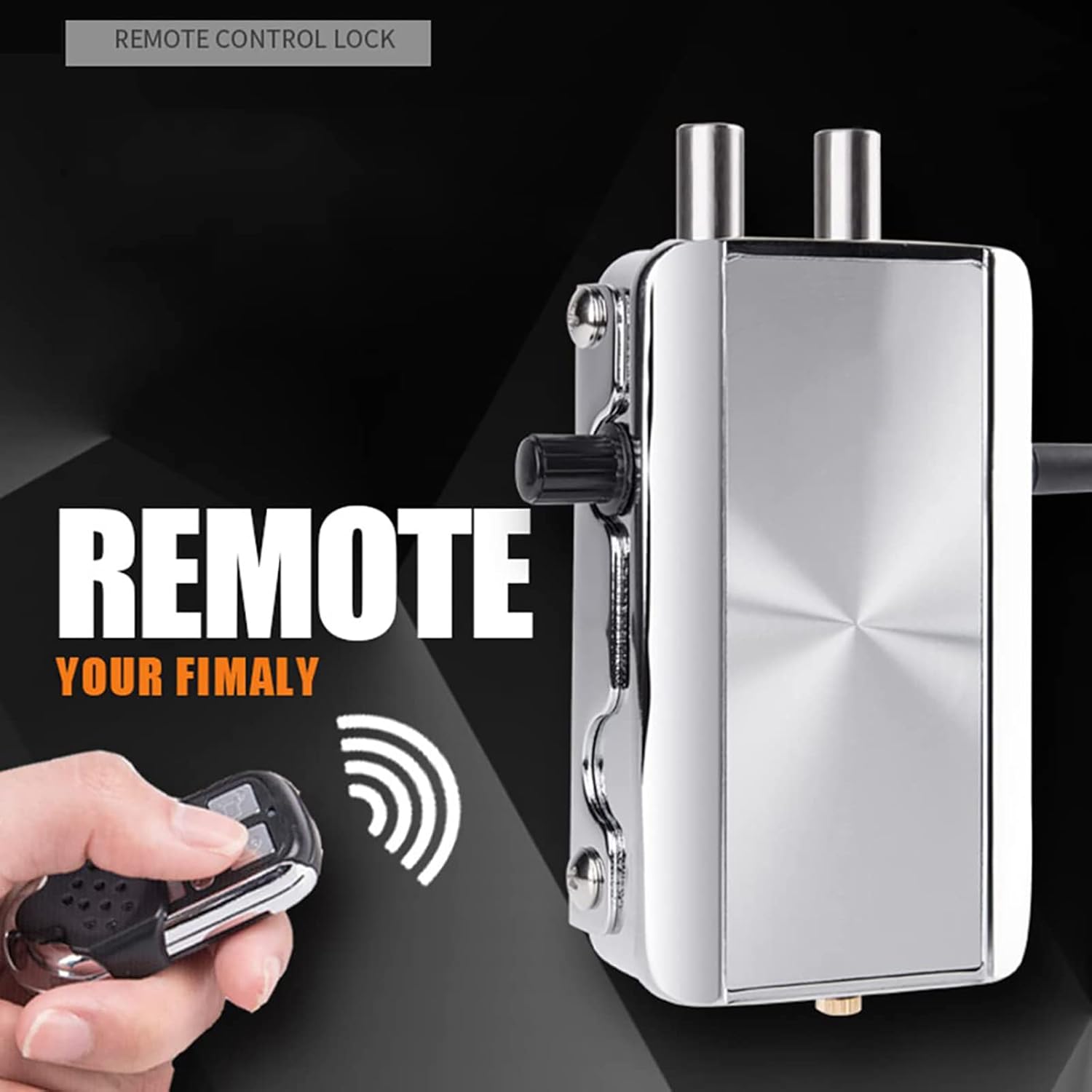 Electronic Deadbolt Door Lock, High Quality Anti-Theft Remote Deadbolt Door Lock Zinc Alloy Remote Lock for Door with 4 Remote Control for Home Office - Remotes Unlocking