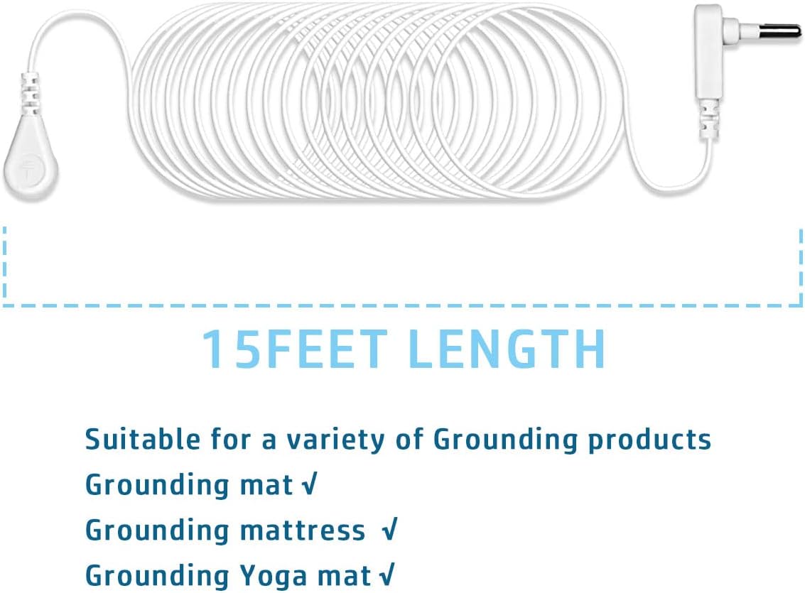Grounding Cords, Grounding Cable15ft, Grounding Wire for Grounding Mats, to Replace The Grounding Mat Cable, Cords for Grounding Sheets,Grounding mat,grounding Blancket