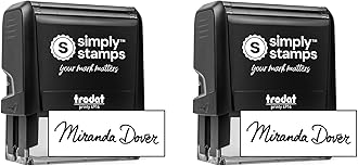 Custom Signature Stamp - Personalized Insignia - Self-Inking - Your Choice of 7 Ink Colors! (2, Xtra Large)