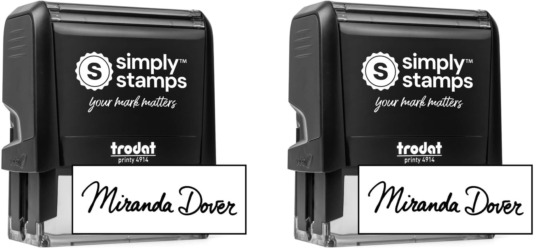 Custom Signature Stamp - Personalized Insignia - Self-Inking - Your Choice of 7 Ink Colors! (2, Xtra Large)