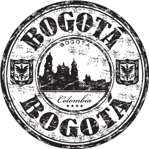 Bogota City Colombia Travel Grunge Stamp Alta Calidad De Coche De Parachoques Etiqueta Engomada 12 x 12 cm Cover