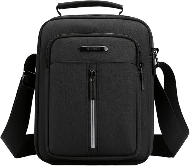 A-QMZL Men Shoulder Bag Messenger Bags Small Canvas Cross Body Bag Casual Travel Phone Bag Handbag with Multiple Pockets for School Working Hiking