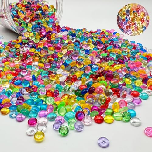 Dortrue 3500PCS Acrylic Small Slime Charms Beads,7mm Plastic Fishbowl Beads,Flat