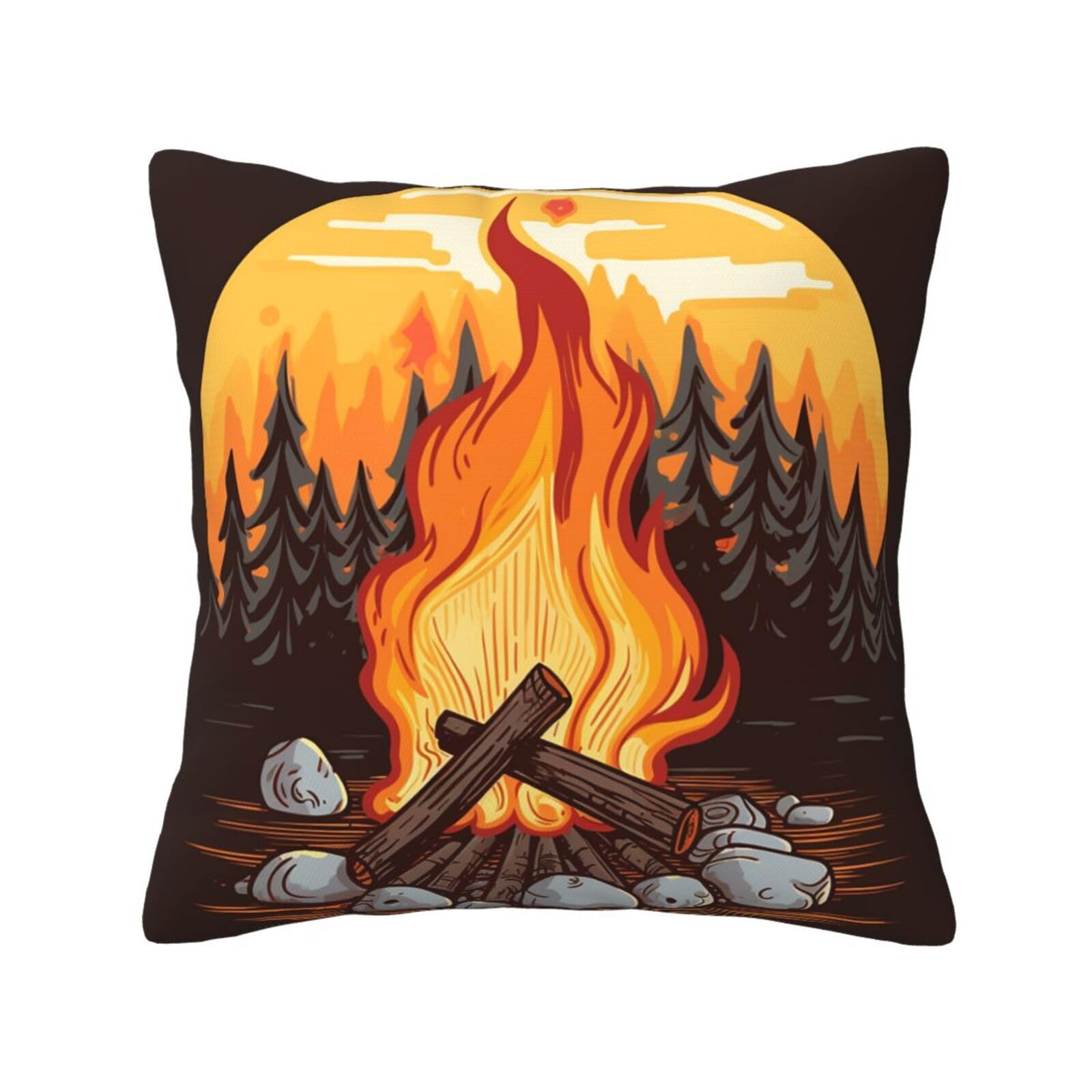 FodPand Bonfire Throw Pillow Covers 16"X16" Super Soft Cozy Pillows Case Morden Decorative Cushion Cover for Sofa Couch Bed Home Decor