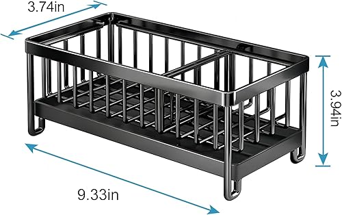 Miniatura 6 de Organizador para fregadero, soporte de esponja para encimera de fregadero de cocina, organizador de esponjas de acero inoxidable 304, soporte para