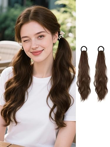 2PCS Curly Ponytail Extension with Elastic Tie 17 Inch Resistant