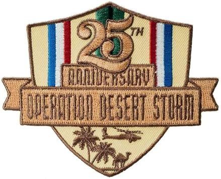 Desert Storm 25th Anniversary Patch 3.25" x 4.0" Embroidered, Service Ribbon Graphics