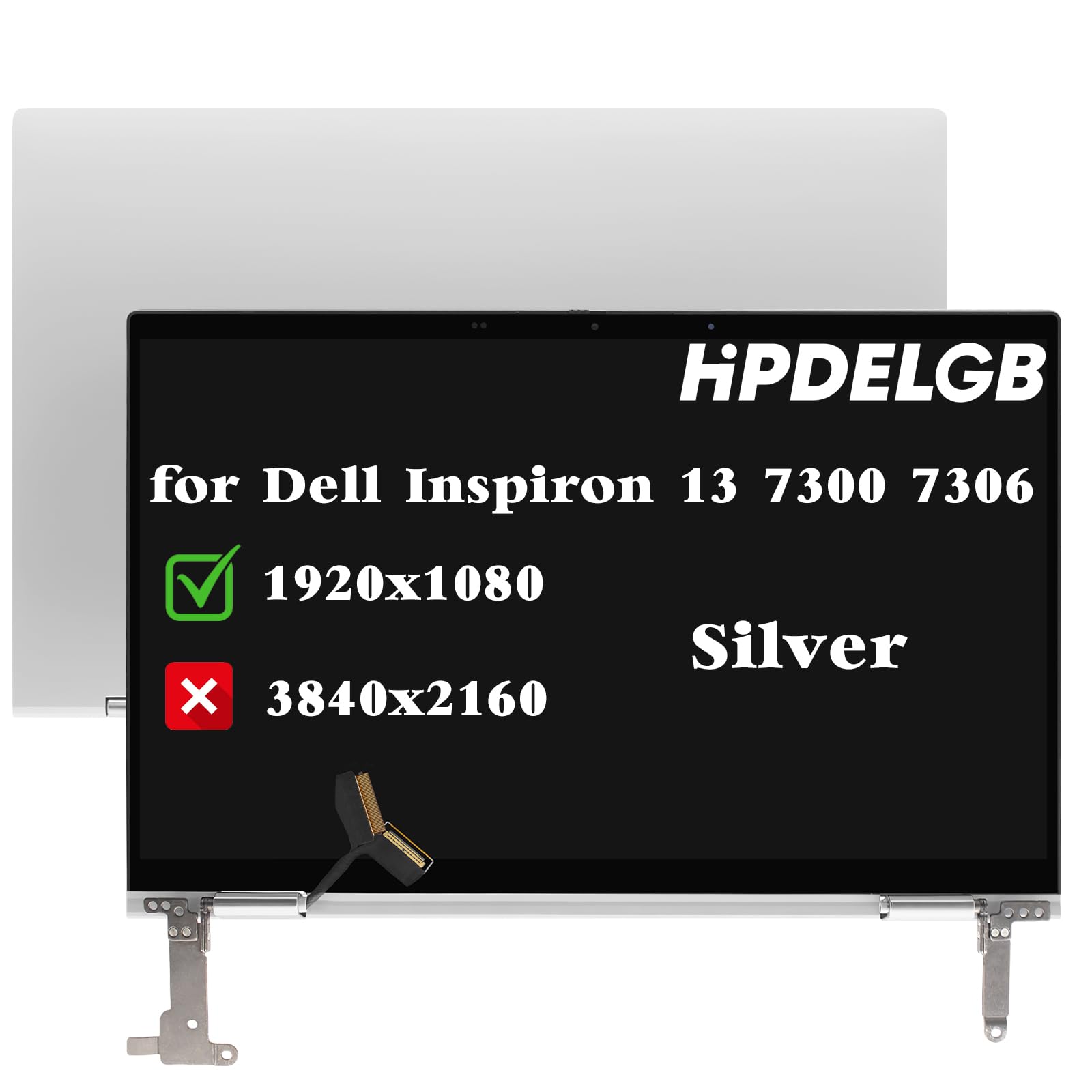 HPDELGB Replacement for Dell Inspiron 13 7300 7306 2-in-1 FHDKN