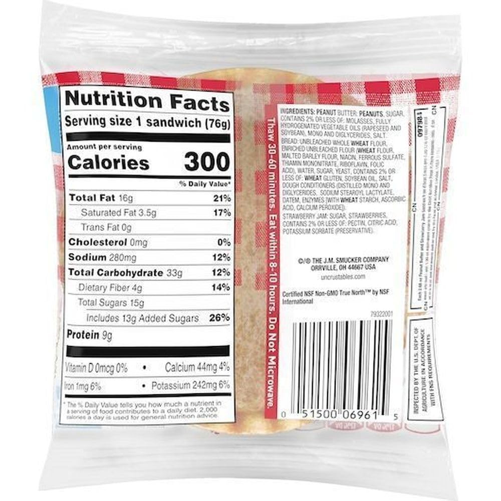 Uncrustables Peanut Butter & Strawberry Sandwich (Wheat), 2.6 Ounce, 48 Per Case