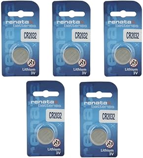 1 X Strip of 5 Genuine renata CR2032 3v Lithium 2032 Coin Batteries Freshly Packed by renata - Use by 2017 by Renata