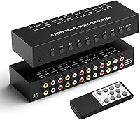 Vista 7 de Dingsun Convertidor AV a HDMI de 6 puertos, convertirá señales analógicas de entrada a una señal de salida digital, ajuste integrado 16: 9/4: 3