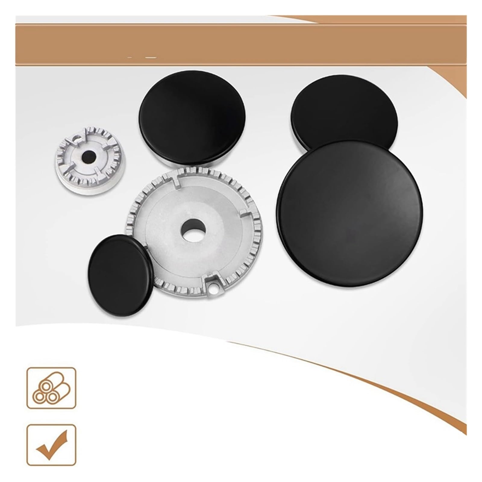 Juego de 16 Tapas de Repuesto for Quemador de Cocina de Gas y Horno, Compatible con la mayoría de quemadores de Gas. para Estufas de Gas