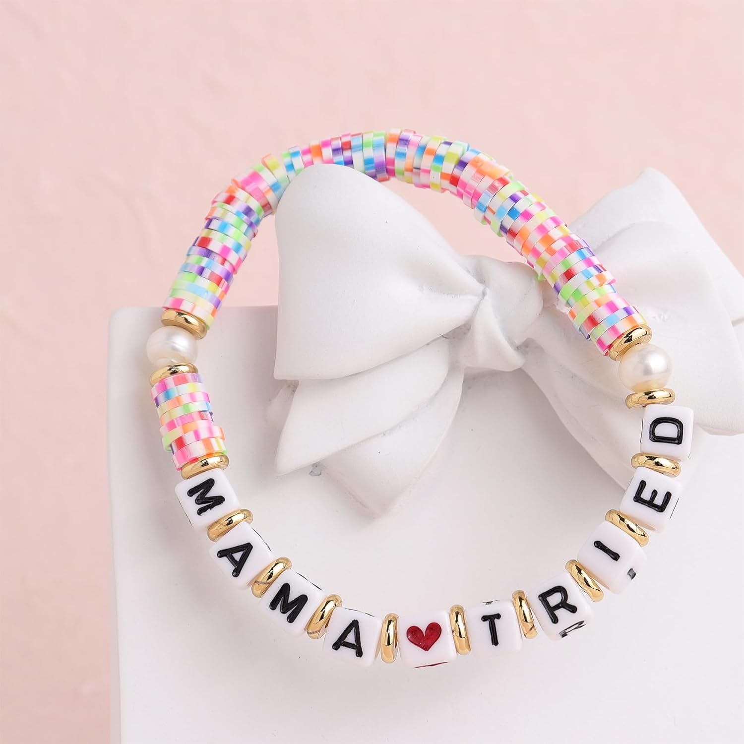 Colorful Beaded Stretch Bracelets for Women Stackable Beads Bracelet Mother’s Day Jewelry - Image 4