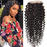 Unice Hair Malaysian Curly hair 4x4 Lace Closure Free Part, 100% Unprocessed Human Virgin Hair Natural Color (18inch)