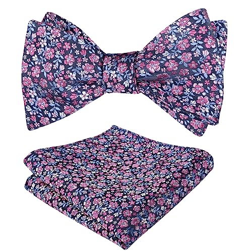 Alizeal Mens 2pcs Floral Pattern Self-tied Bow Tie...