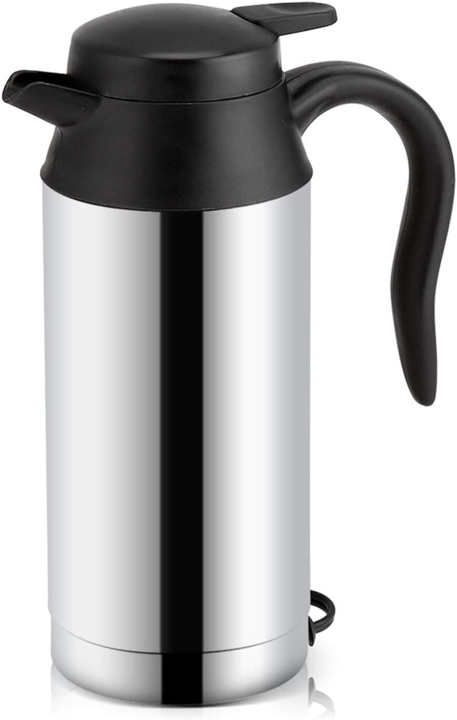Trisar Car Kettle, 12V 750ml Food Grade Stainless Steel Car Heating Cup, Portable Fast Boiling Travel Kettle with Indicator Light and Charger for Hot Water, Coffee, Tea, Beverage