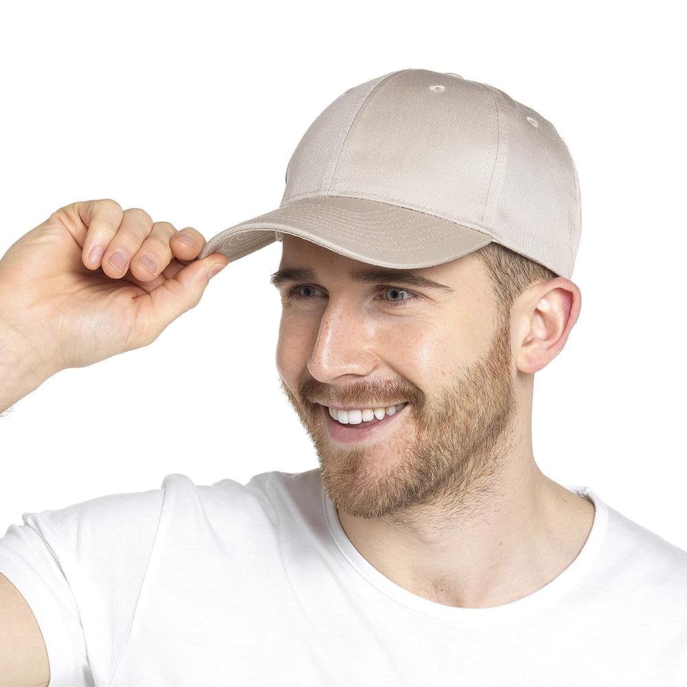A2z Men's Beige Plain Baseball Cap Breathable Polyester Cotton - Baseball Cap Az4793