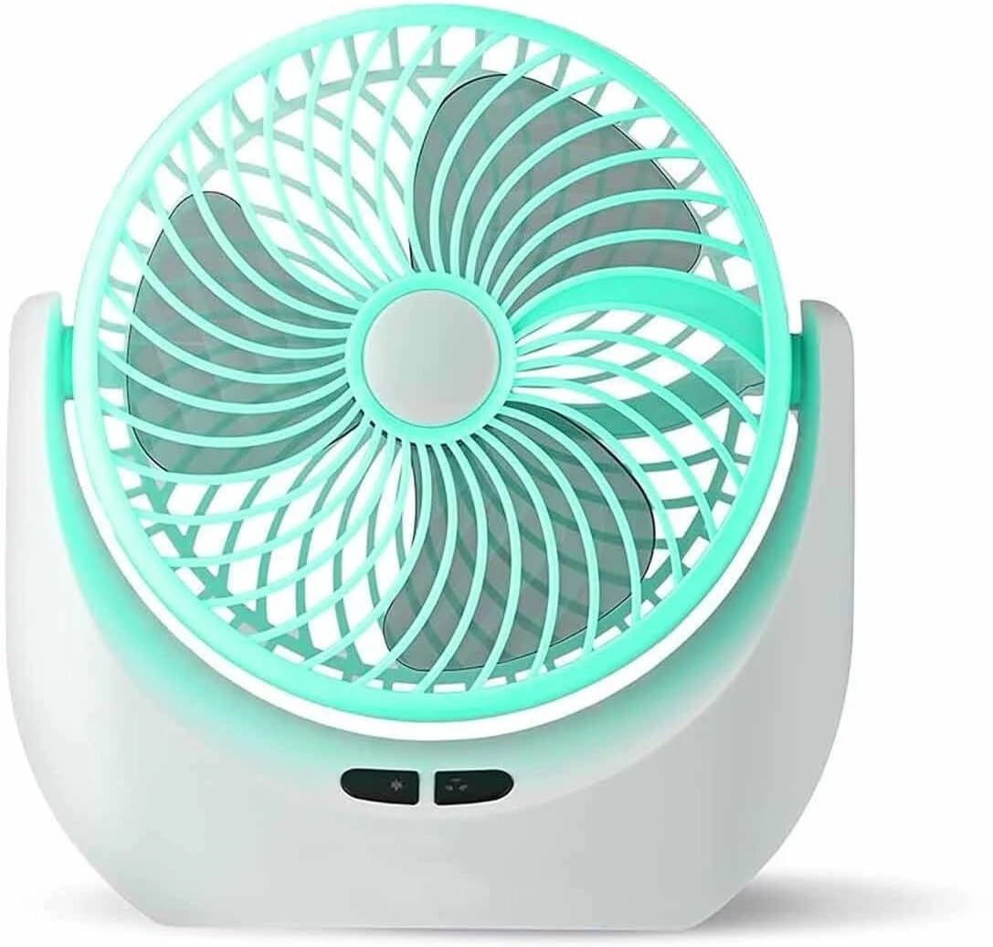 [3 modes portable mini desk fan with led,usb cable USB RECHARGEABLE TABLE FAN WITH LED LIGHT USB Fan (GREEN)-image-37