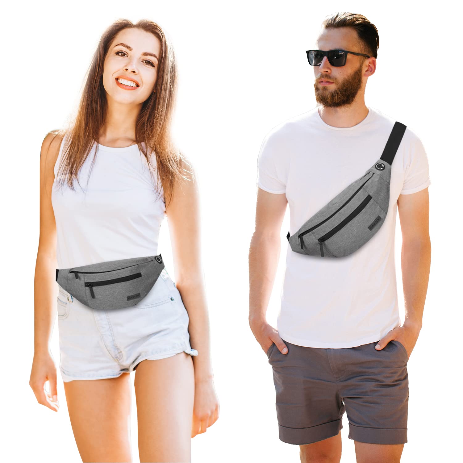 Riñonera gris para mujeres y hombres, regalos para disfrutar de viajes, manos libres