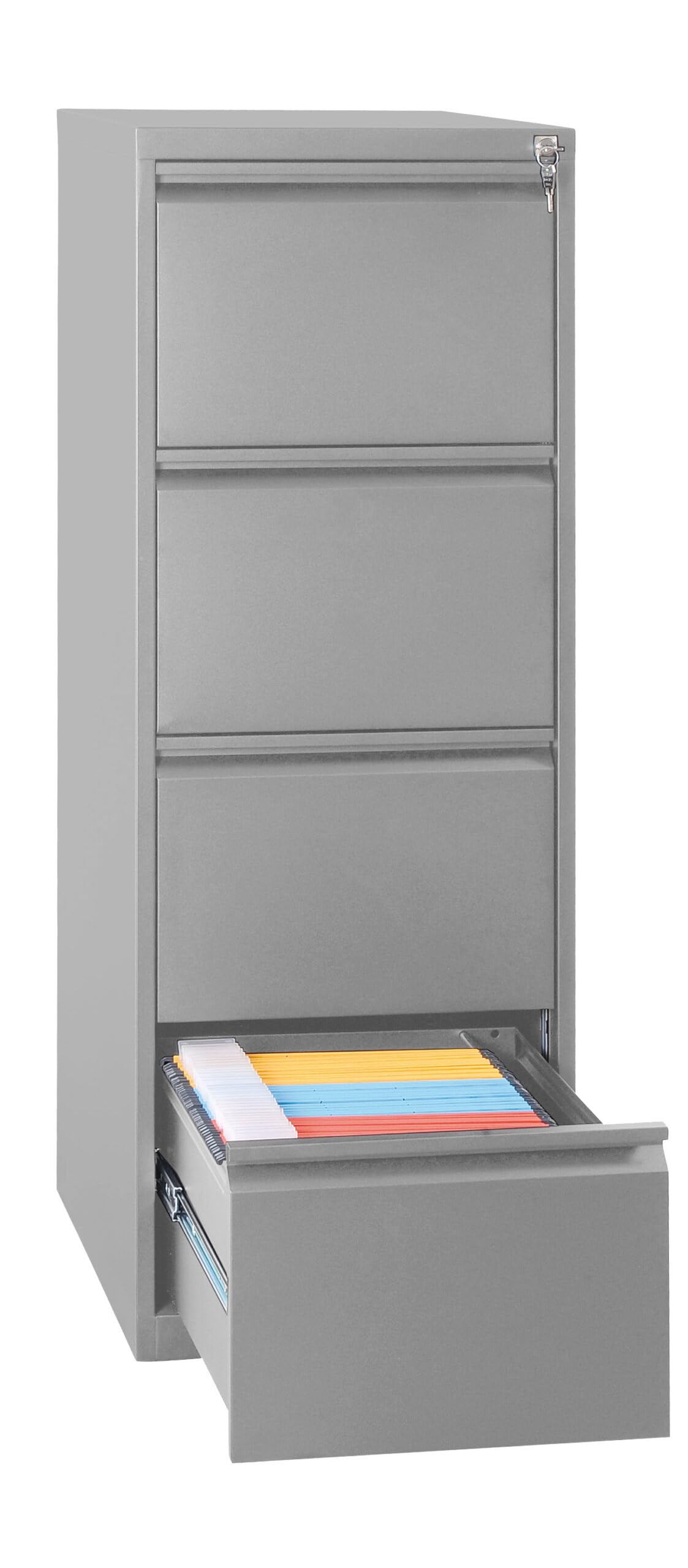 Archivador de metal - cuatro cajones - Gris