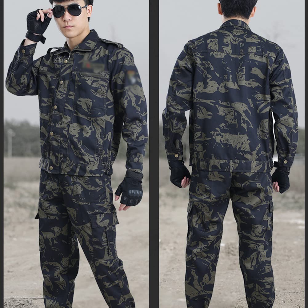 Tattico BDU uniforme tuta da uomo, camicia militare giacca cappotto e pantaloni per saldatore, campeggio, caccia pesca.