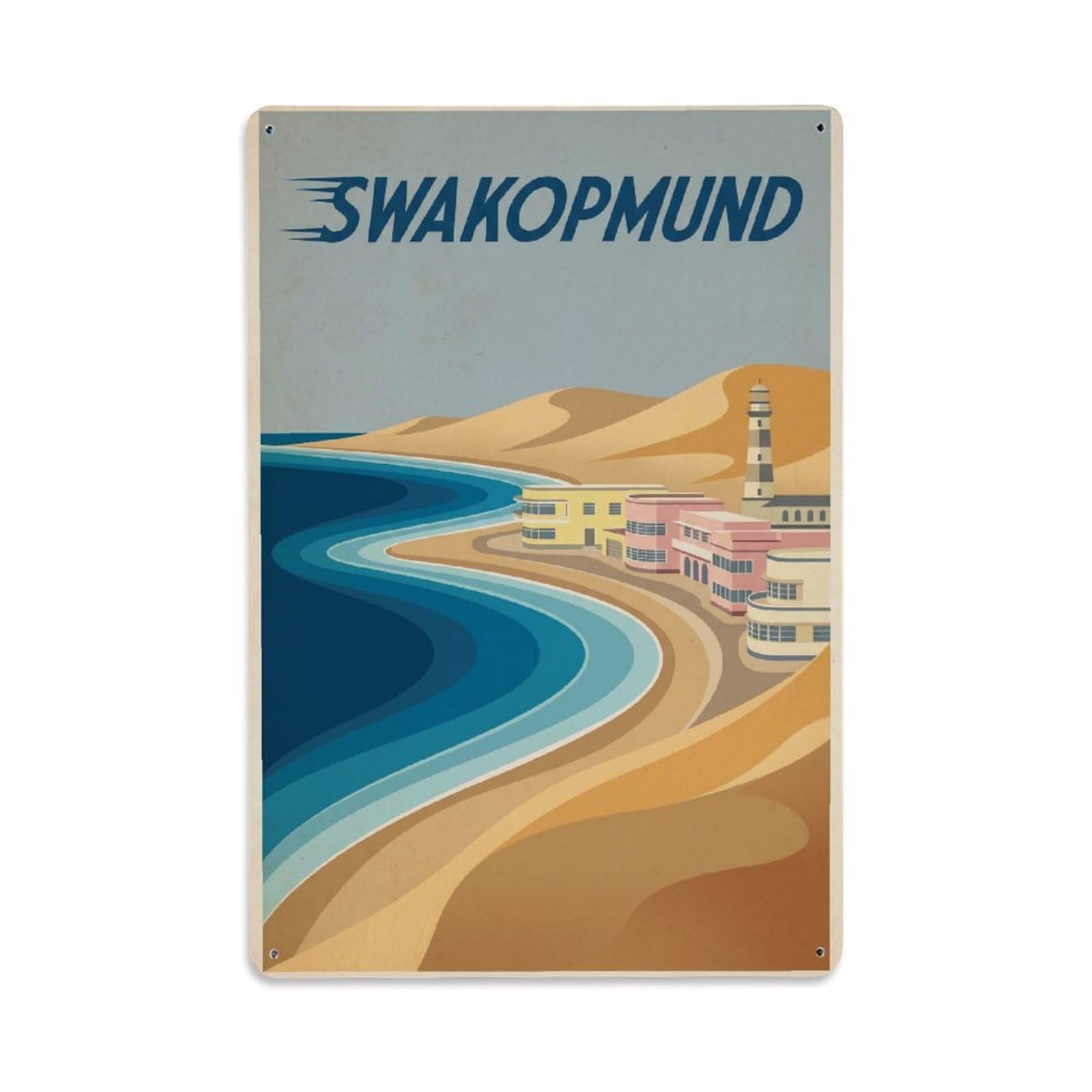 Metal Tin Sign Travel Retro Namibia Swakopmund