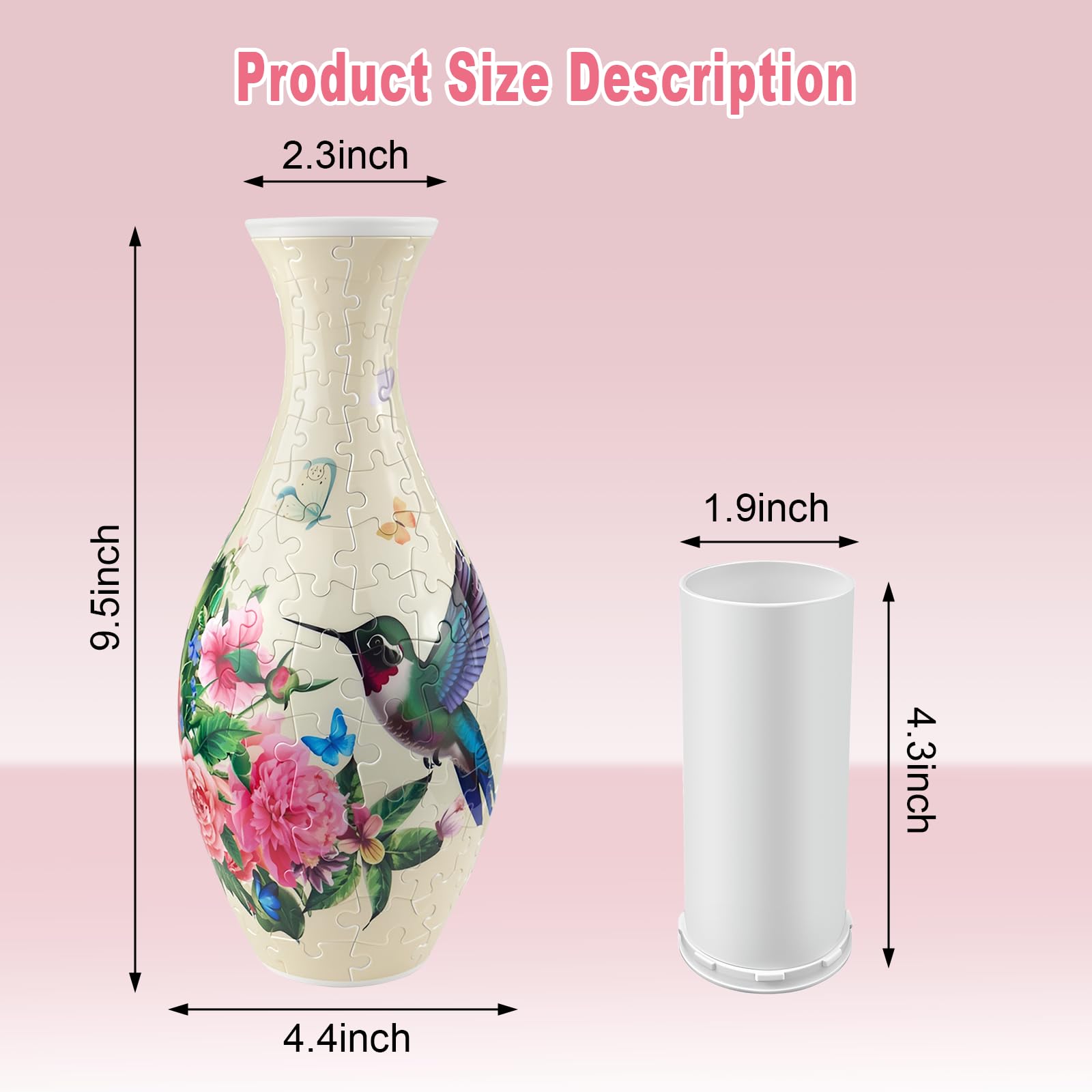 3D Puzzle Vase For Adults - 160-Piece Curved Plastic Flower Vase DIY Kit - Real Water-Proof Home Decor Craft
