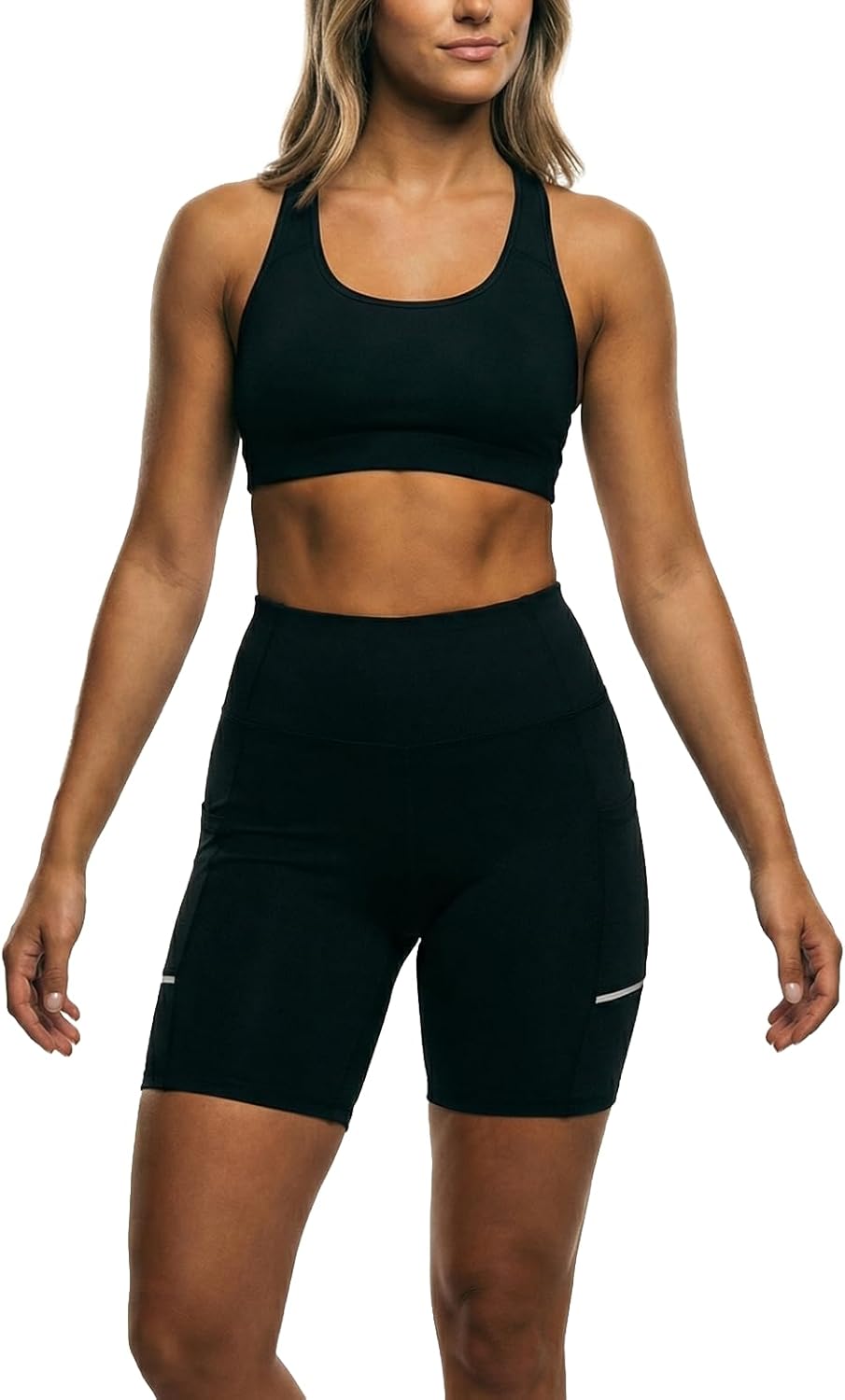 Biker Shorts for Women with Pockets​ & Tummy Control, 4-Way Stretch Spandex Workout Shorts​ No See Through for Yoga Cycling