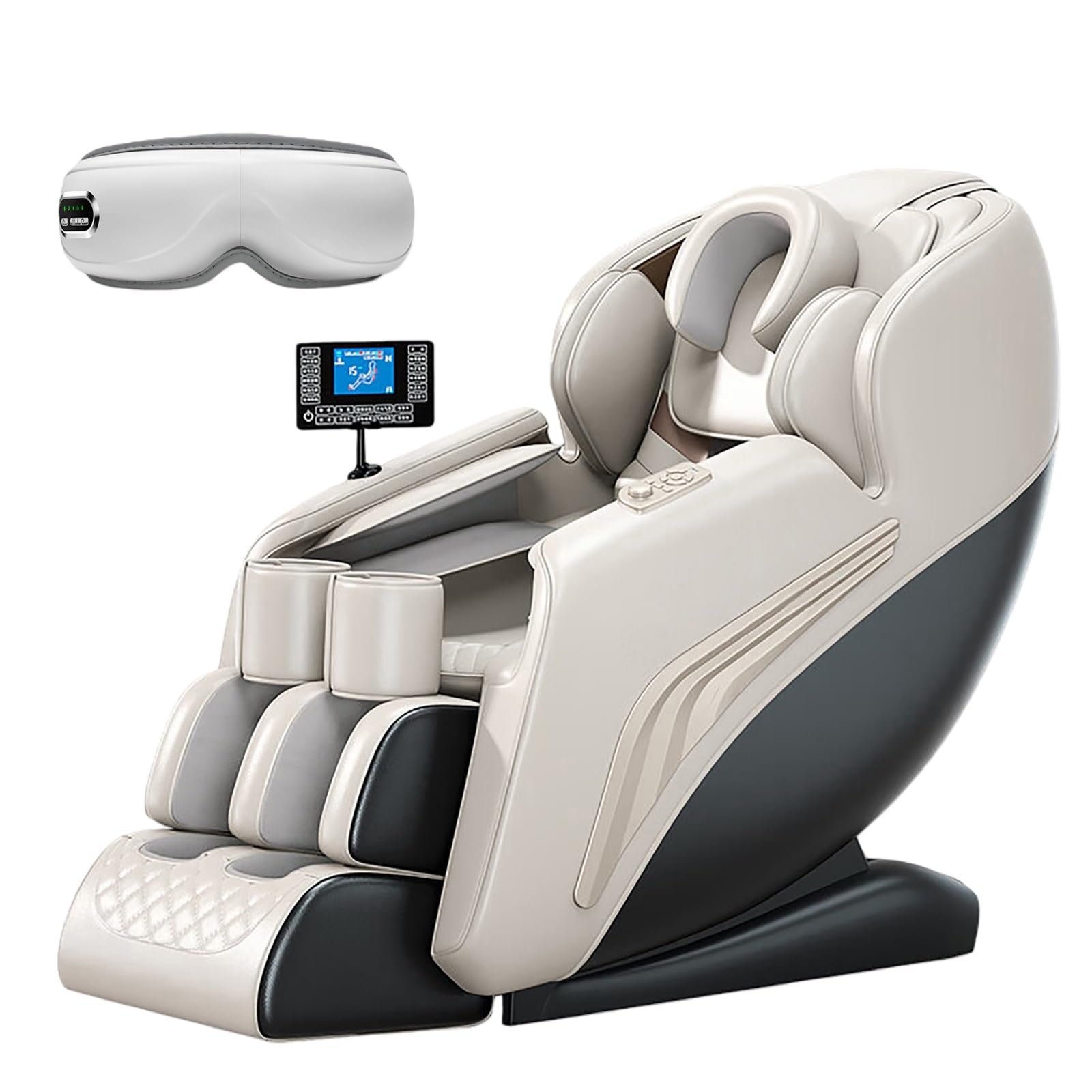 Sillón de Masaje Inteligente 4D con Guía SL, Compresión de Aire Cuerpo Completo Calor Lumbar y Reclinación Cero Gravedad para Relajación Máxima en Casa