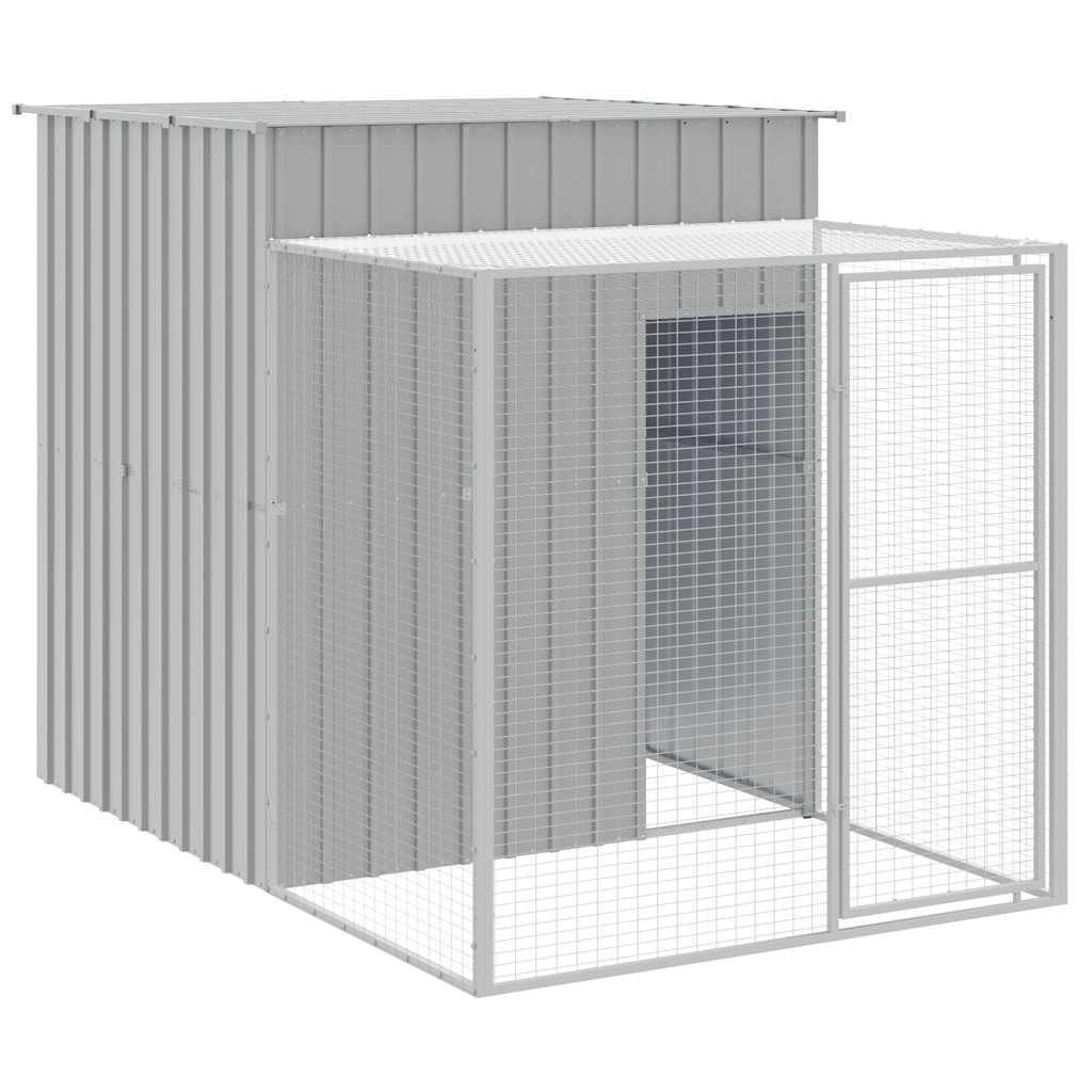 vidaXL Pollaio Area Corsa Grigio Chiaro 165x251x181 cm Acciaio Zincato