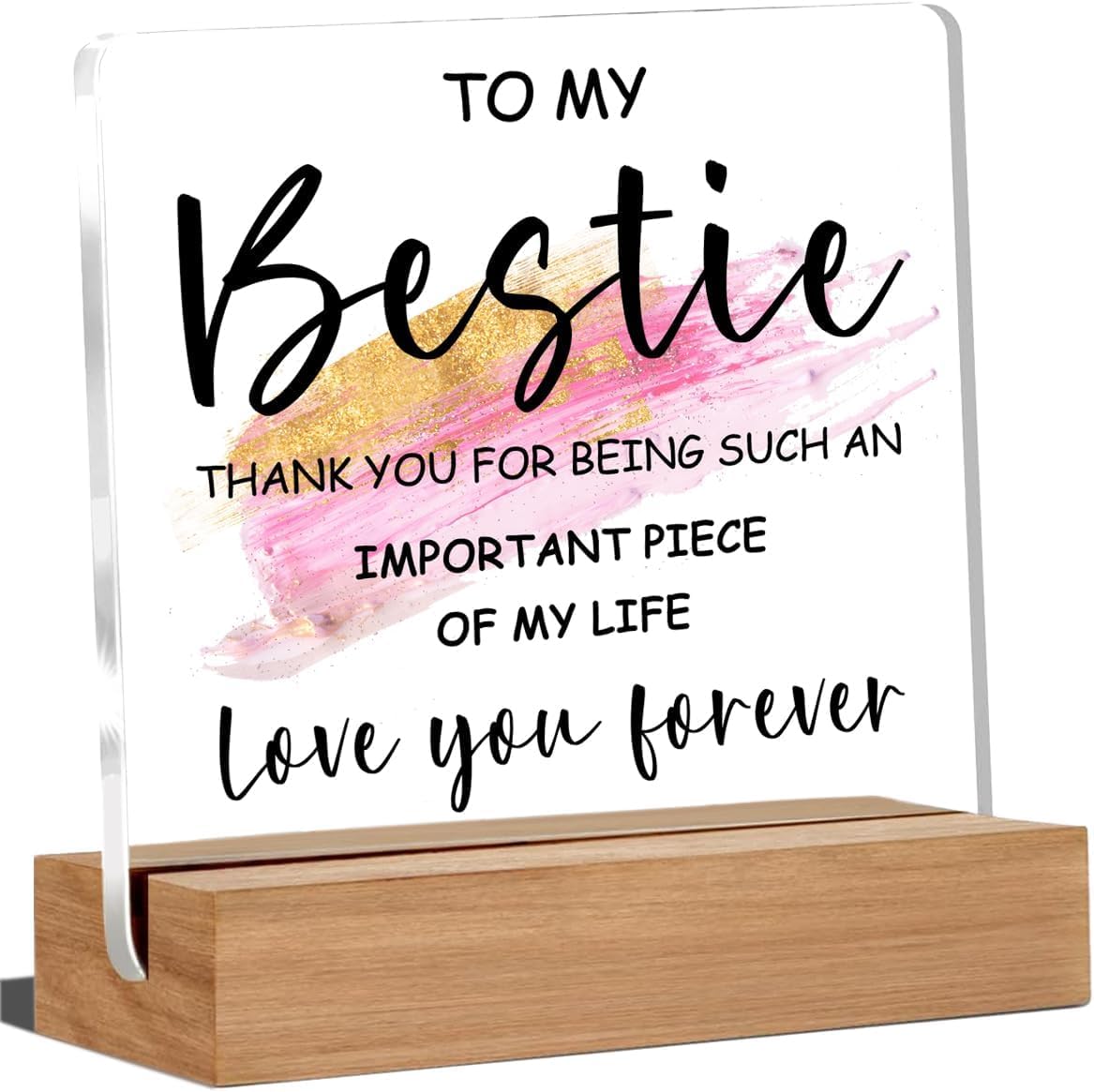 bs amor bestie gift for women, ideas acrylic sign desk decorations best friend birthday women, thanksgiving gift for bestie bff friends appreciation keepsake, 5 x 4 inches