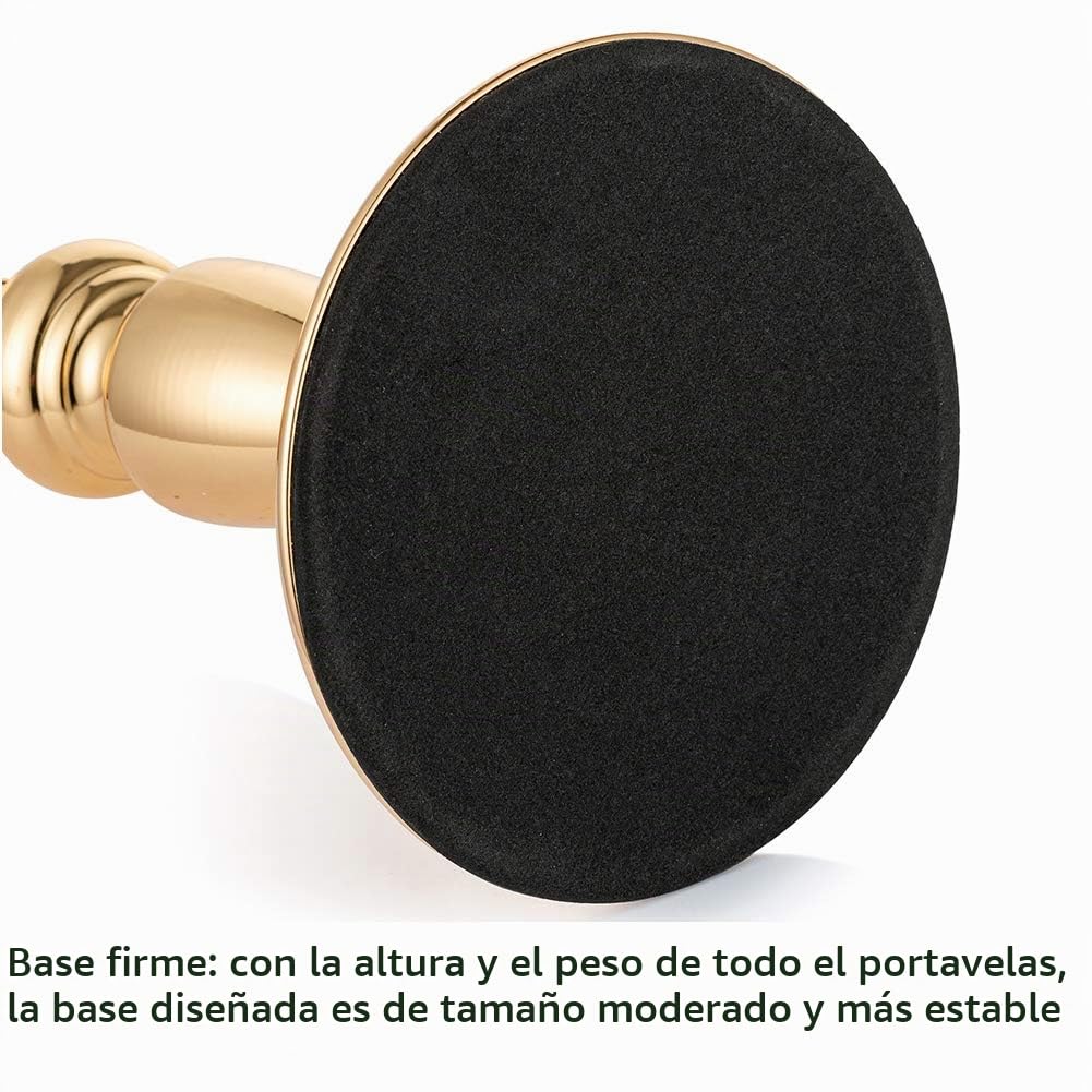 Candelabros de Pilar con Vidrio, Juego de 2 Candelabros Oro para Huracanes Regalos para la Decoración del Hogar, Candelabro para el Aniversario Bodas Centros Mesa para Fiestas Casa, Tamaño Pequeño