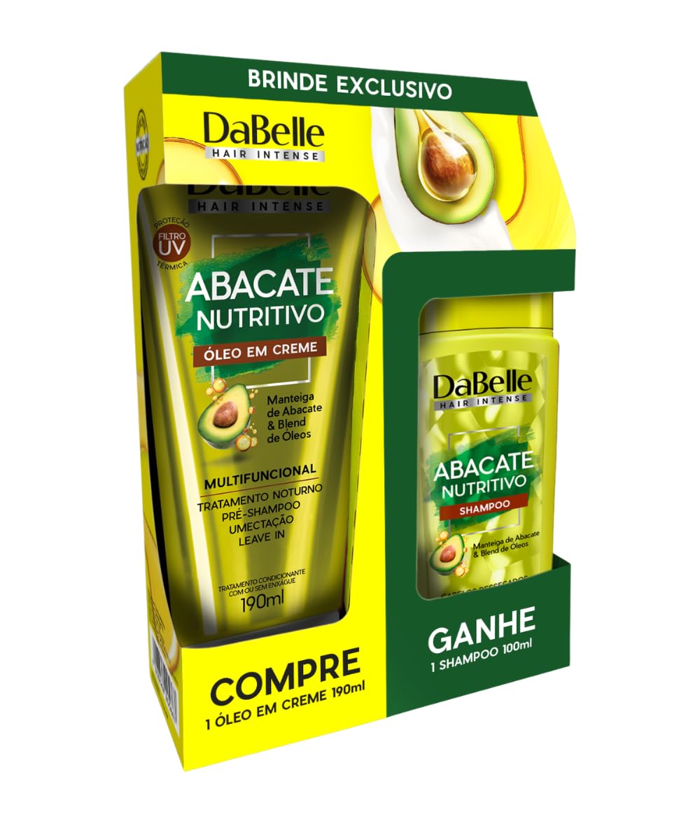 DaBelle Kit Abacate Nutritivo Óleo em Creme 190ml + Shampoo 100ml
