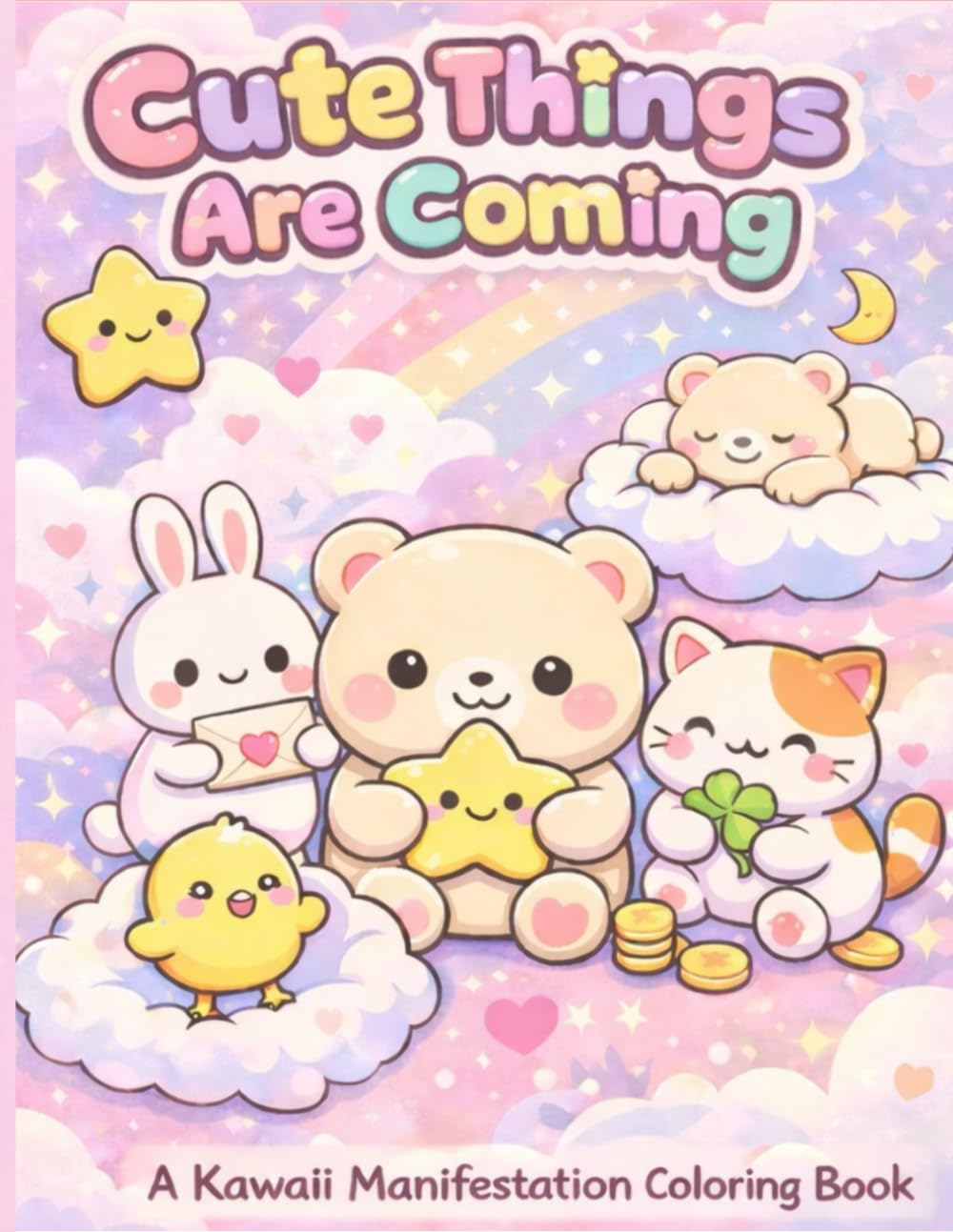 Cute Things Are Coming: A Kawaii Manifestation Coloring Book