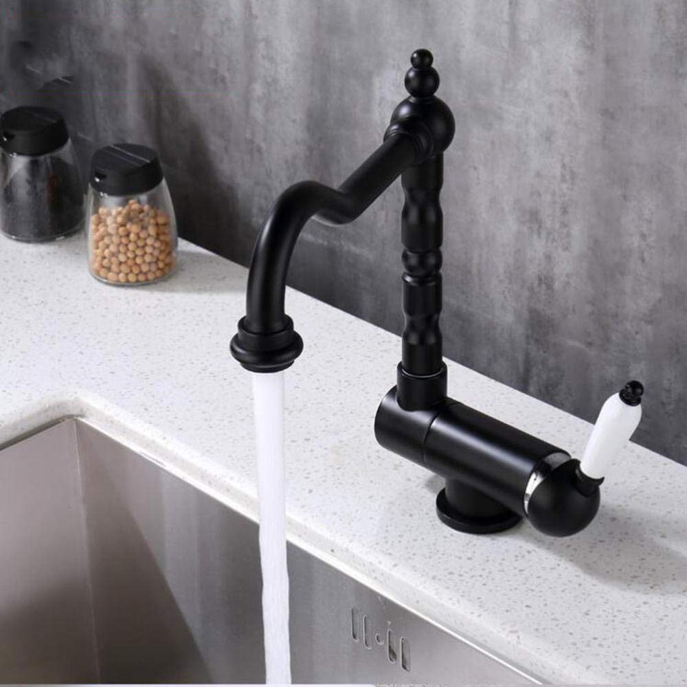 Kitchen Sink Mixer Tap Folding Inside Window Black Brass 360