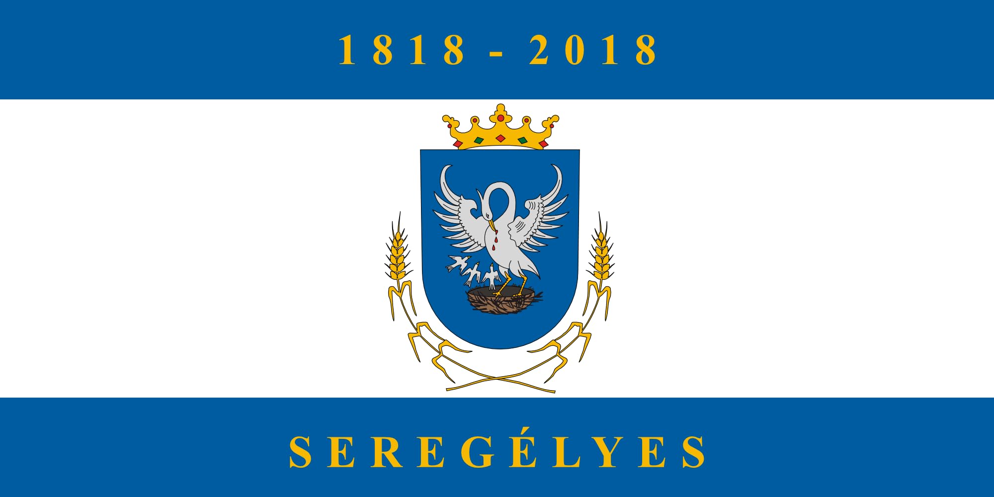Drapeau Large Seregélyes ceremonial lors des commémorations historiques et fêtes locales