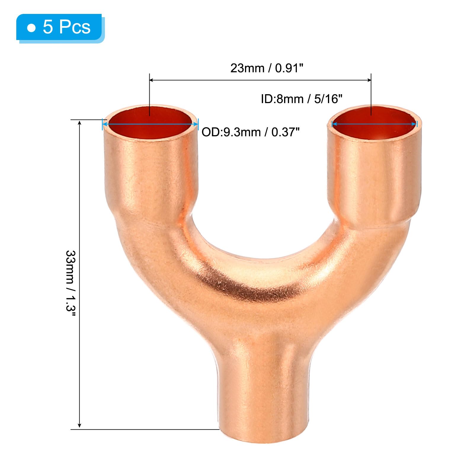 PATIKIL Codo De Cobre 180 Grados 3/4″ (19mm) – 2 Piezas Para Soldar, Ideal Para HVAC Y Fontanería