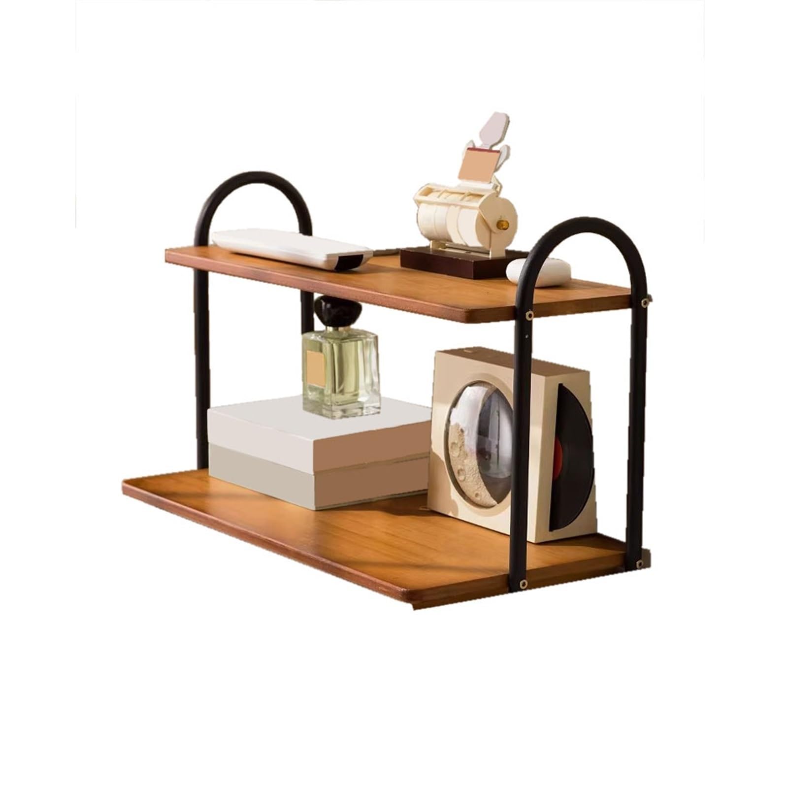Zhaoj24-05 Bookcase Home Tabletop Iron Small Bookshelf Double Layer Multipurpose Organizer Rack