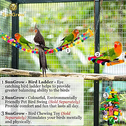 Sungrow Bird Ladder Bridge, 31X4 Inches, Raw Wood And Edible Dye, Suitable For Small To Medium Birds, 1 Piece #TOP5