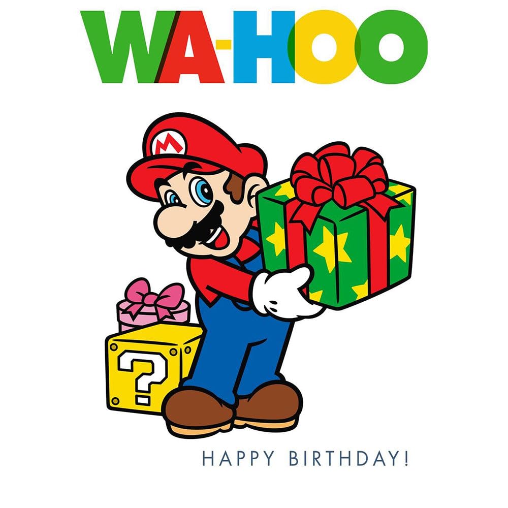 HallmarkWa-hoo Mario Birthday Greetings Card, 20.7 x 14.3 cm