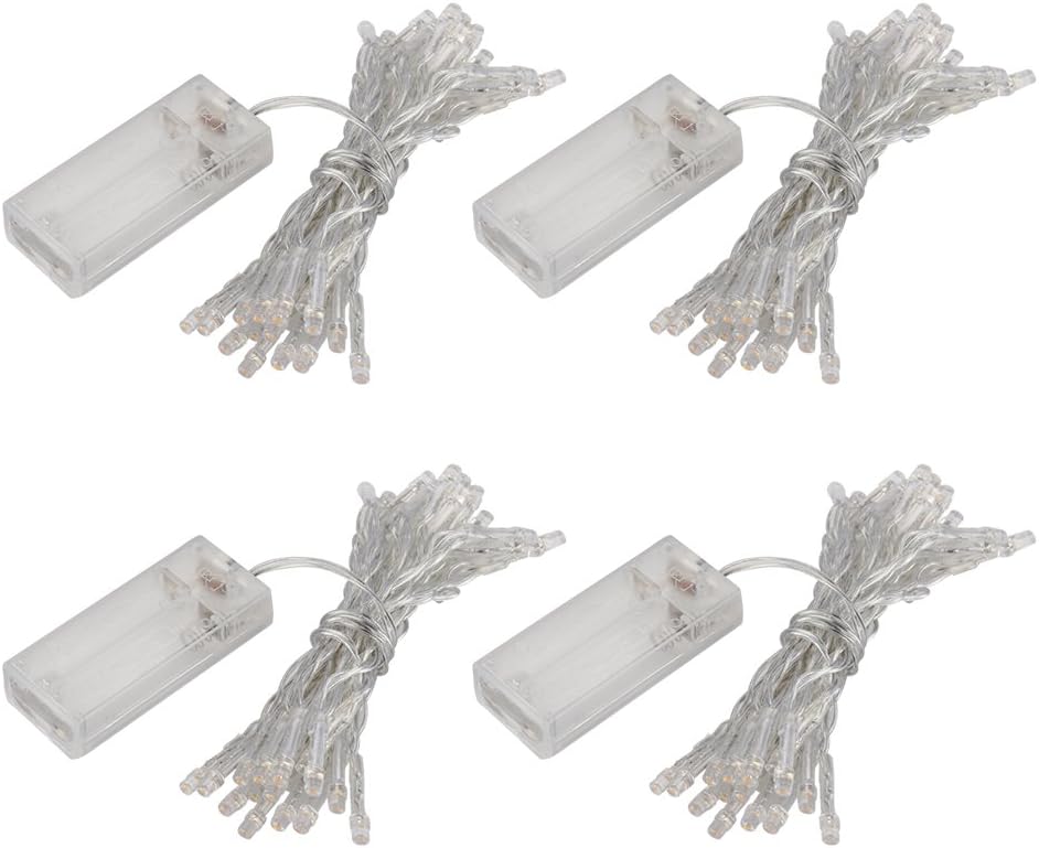 Accmor 4 Pack 10ft/3m 30 LEDs Mini Bulb Battery Operated Fairy String Lights,Super Bright Starry Lights for Gift Wedding Party Bedroom Home Halloween Decoration, Crafts (Warm White)