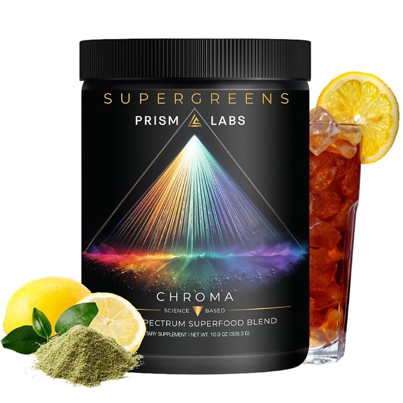 Chroma Suplemento de superalimentos em pó com chlorella, prebiótico, probiótico e resveratrol — 30 porções
