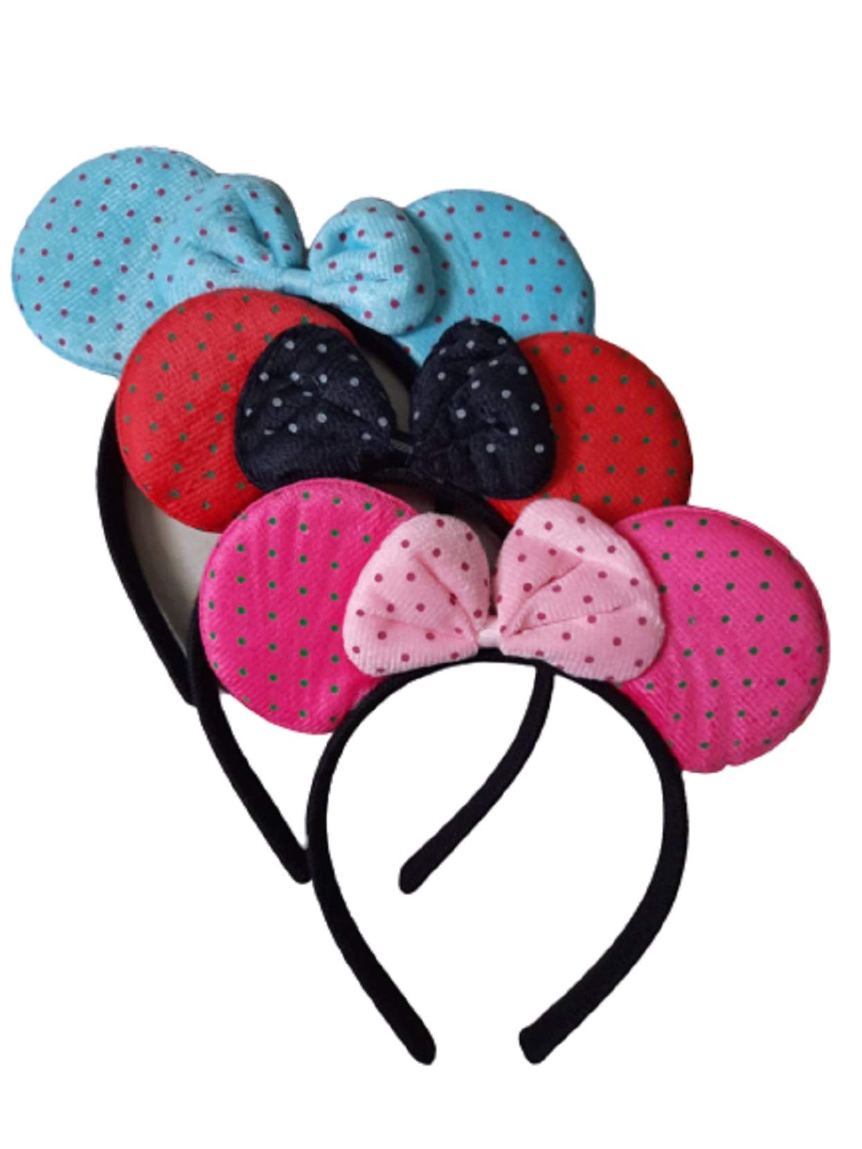 NAKASKids Cartoon Minnie Mouse Ears Headband Hairband Costume Accessory Pack of 3 (Random Colour)