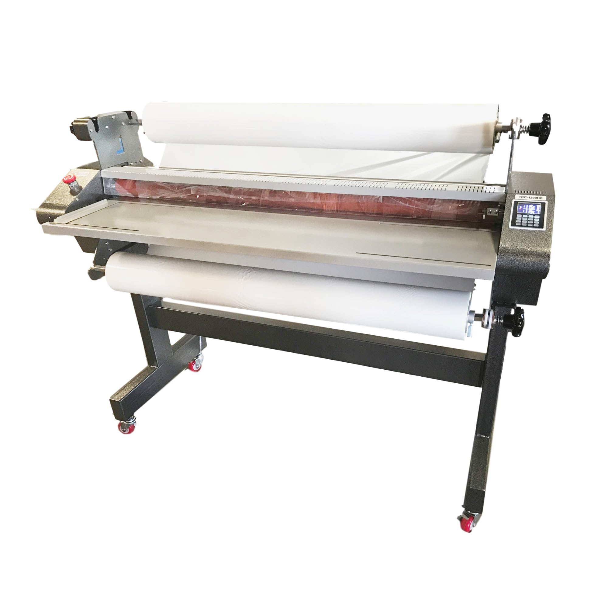Tamerica TCC-1200HC 45-inch Hot and Cold Laminator; 45” Laminating Width; Adjustable Temperature; Built-in Horizontal Trimmer; Moving Idler Bar; LED Display; 13 feet/Minute Laminating Speed