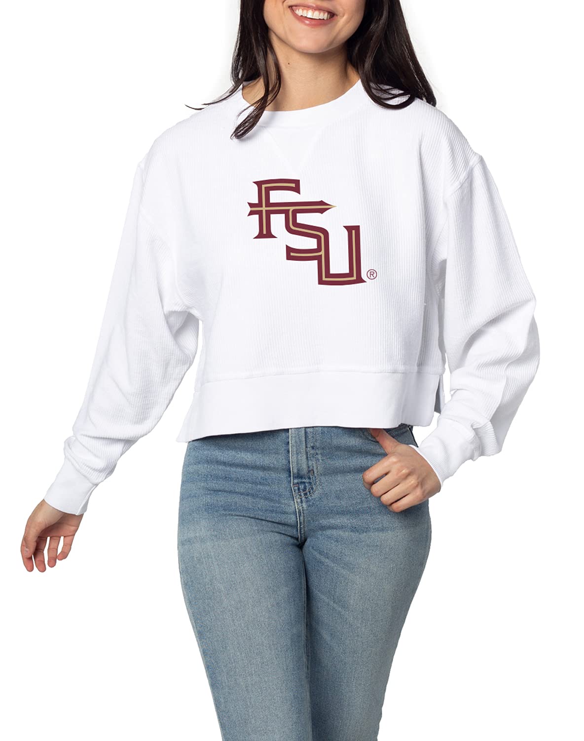 chicka-d NCAA womens Corded Boxy Pullover