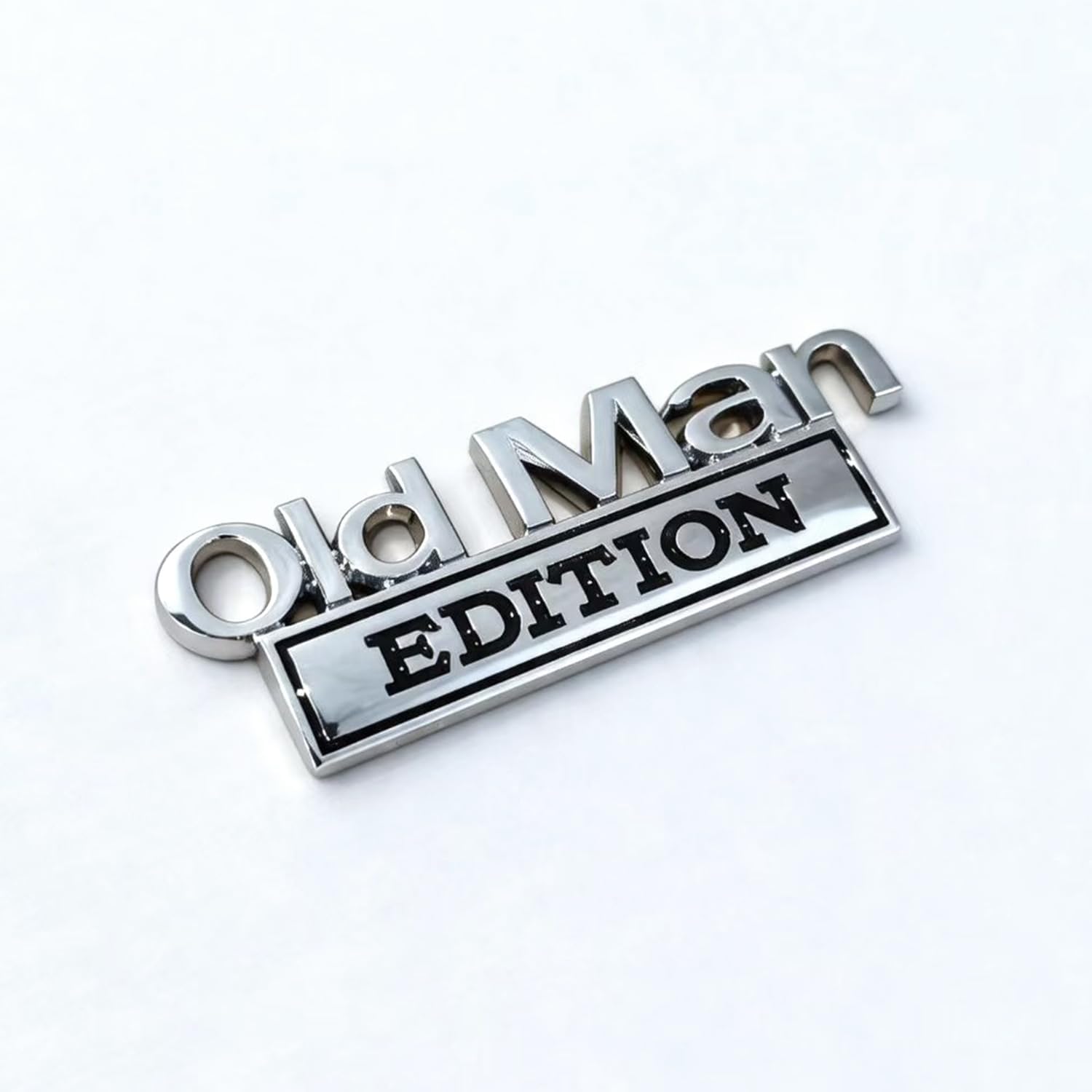 3D Emblem Sticker Badge Funny Old Man Edition Decals Car Truck Replacement Door Decoration for Universal Vehicle Truck SUV Motorcycle (Silver Black)