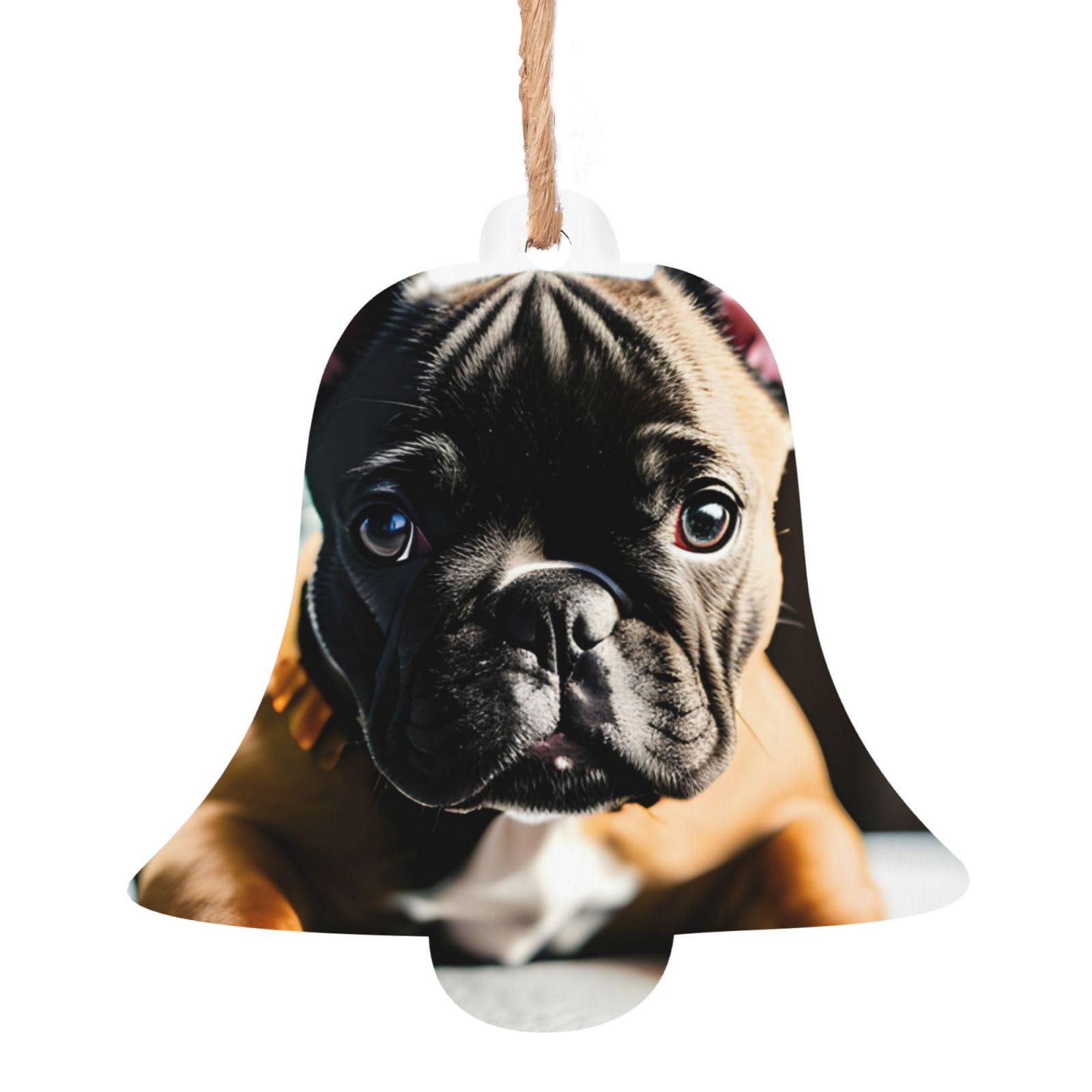 French Bulldog Print Wooden Christmas Tree Ornaments Christmas Wooden Cutouts Wood Christmas Slices with for Xmas Holiday