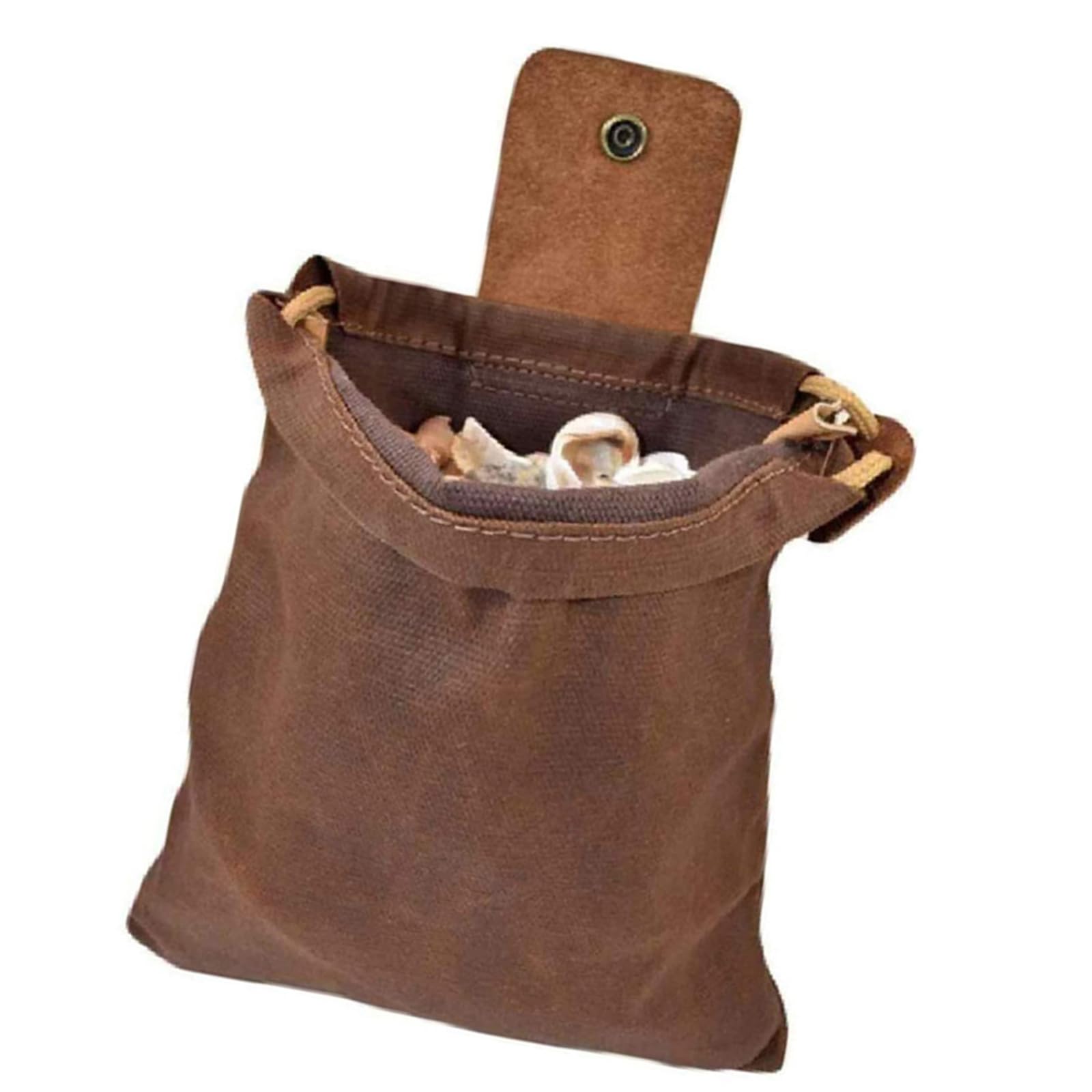 Foraging Pouches Hiking Waist Pack Leather Foldable Waxed Canvas Mushroom Belt Bag for Outdoor Camping and Canvas Tool Waist Bag
